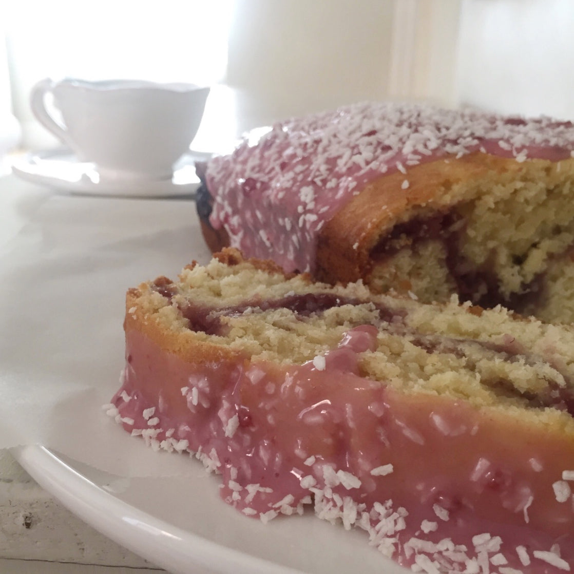 Coconut & Raspberry Tea Time Loaf – Roots & Wings Organic