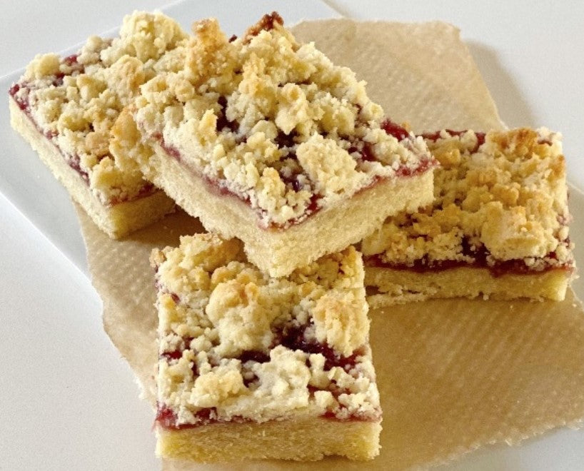 Delicious shortbreads with Roots & Wings Organic award winning Raspberry Jam