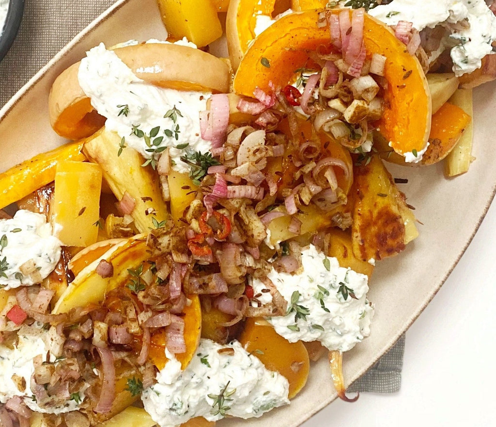 Marmalade Roasted Squash and Herb Labneh