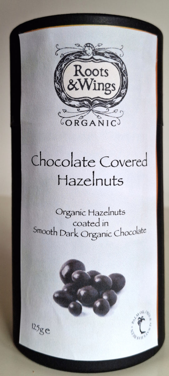 Chocolate Covered Hazelnuts NEW! – Roots & Wings Organic